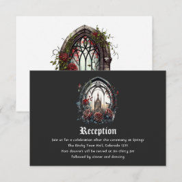 Cartão De Informações Dark Fantasy Castle Window Gothic Wedding