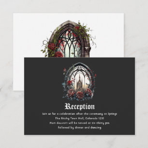 Cartão De Informações Dark Fantasy Castle Window Gothic Wedding