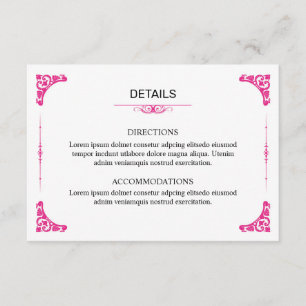 Cartão de Informações de Casamento