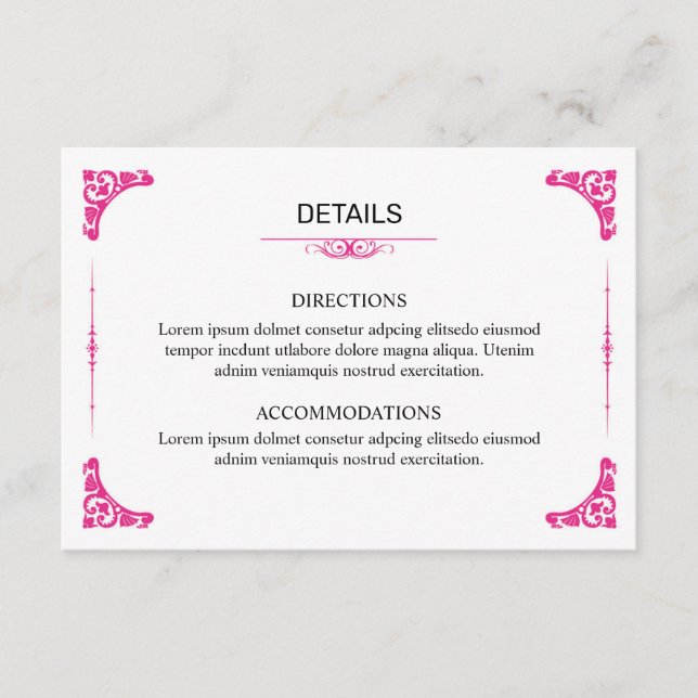 Cartão de Informações de Casamento (Frente)