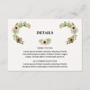 Cartão de Informações de Casamento