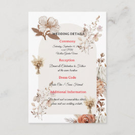 Cartão de Informações de Casamento Boêmio