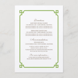 Cartão de Informações de Casamento Chic Deco Green