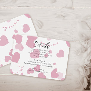Cartão de Informações de Casamento com Coração de