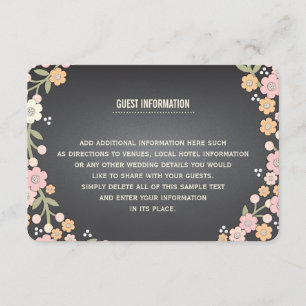 Cartão de Informações de Casamento com Grinalda Fl