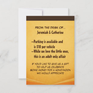 Cartão de Informações de Casamento de Aventura Vin