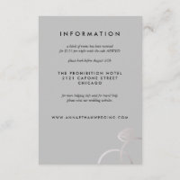 Cartão de Informações de Casamento de Cinzas de An