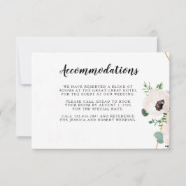 Cartão de Informações de Casamento de Flores Rosa-