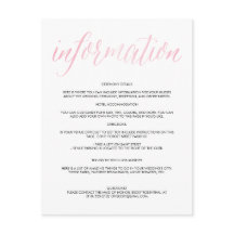 Cartão de Informações de Casamento de Script de Ág