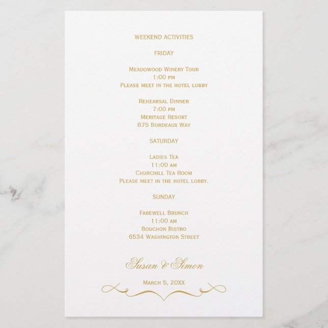 Cartão de Informações de Casamento de Script Elega (Frente)