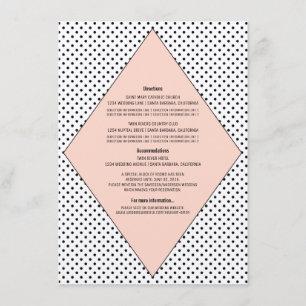 Cartão de Informações de Casamento do Coral Modern