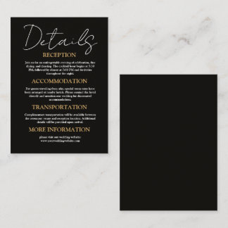 Cartão de Informações de Casamento Elegante