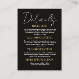 Cartão de Informações de Casamento Elegante