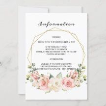 Cartão de Informações de Casamento Elegante.