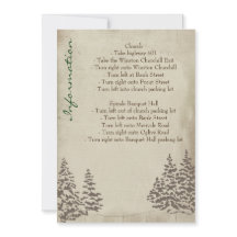 Cartão de Informações de Casamento Evergreen Vinta