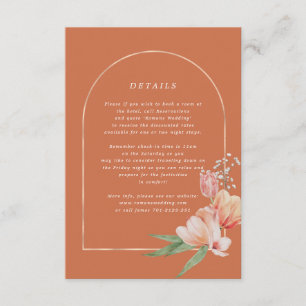cartão de informações de casamento floral de jardi