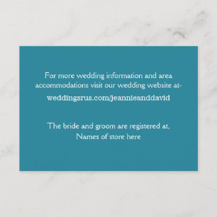Cartão de Informações de Casamento na Praia Branca