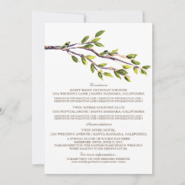 Cartão de Informações de Casamento Ramos Escovados