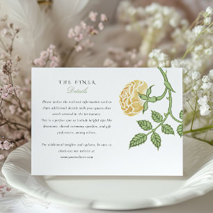 Cartão de Informações de Casamento Rosa Vintage