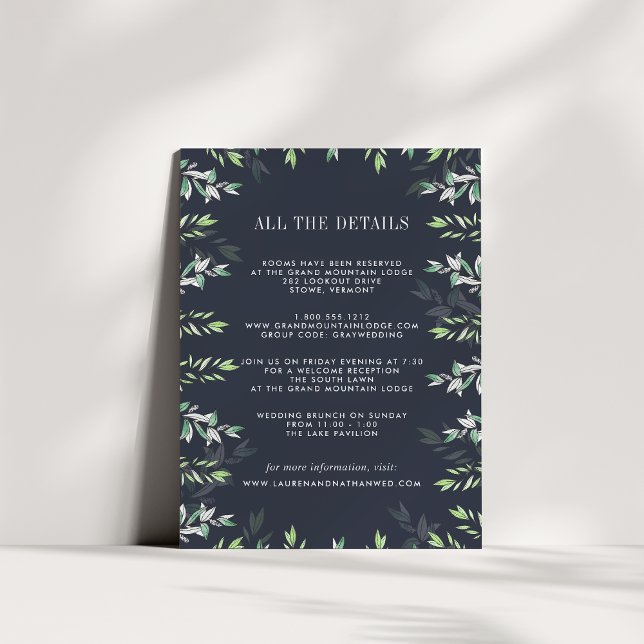 Cartão de Informações de Convidado do Winter Sage (Criador carregado)