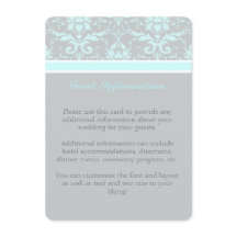 Cartão de Informações de Convidado para Damasco Az