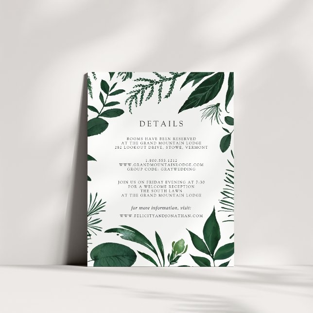 Cartão de Informações de Convidado para Florestas  (Criador carregado)