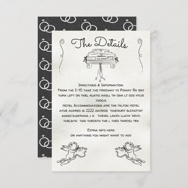 Cartão de Informações de Detalhes de Cherub Cupid  (Frente/Verso)