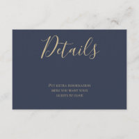 Cartão de Informações de Detalhes do Script Dourad