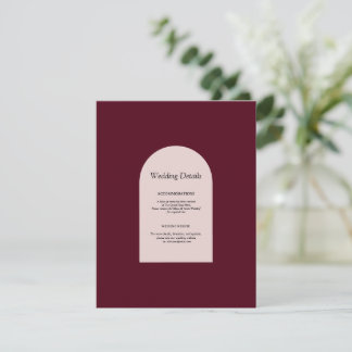 Cartão de Informações de Enclosure de Casamento Fl