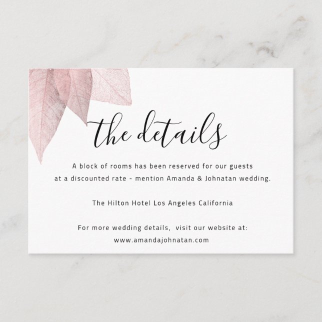 Cartão de Informações de Encontro de Casamento Bra (Frente)