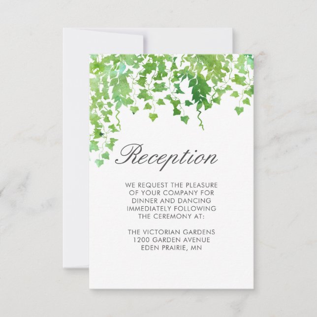 Cartão de Informações de Recepção de Casamento com (Frente)