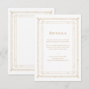 Cartão De Informações Deco Moderno Detalhes do Convidado para Casament