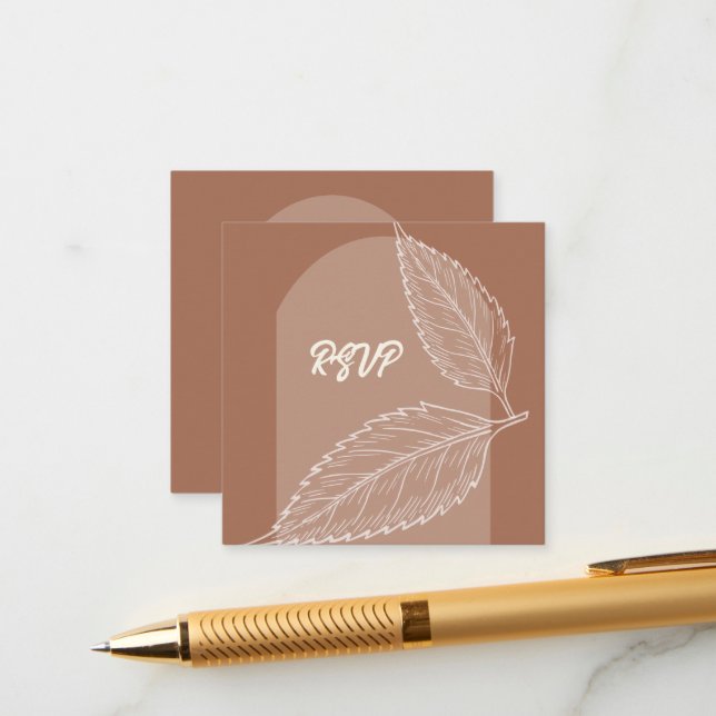 Cartão De Informações Deixa a placa de gabinete QR de casamento Mocha (Frente/Verso In Situ)