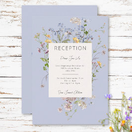 Cartão De Informações Delicate Boho Wildflower Periwinkle Recepção