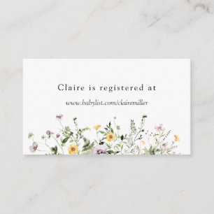 Cartão De Informações Delicate Wildflower Chá