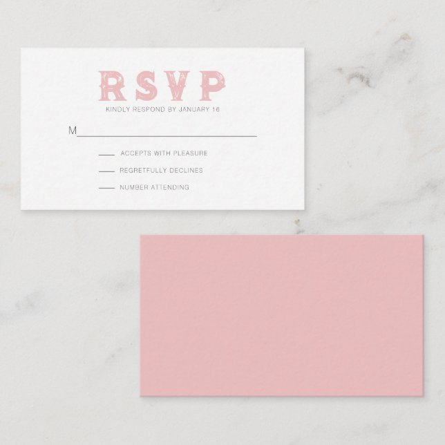 Cartão De Informações Delicioso Morango Rosa Rústico Moderno RSVP (Frente/Verso)