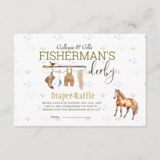 Cartão De Informações Derby Baby Fralda Raffle, do pequeno pescador russ