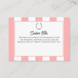 Cartão De Informações Derby Chá Cabana Stripes Horserradura Personalizad