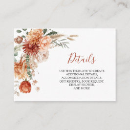 Cartão De Informações Descendência Russa de Flor Selvagem em Detalhes do