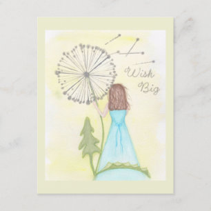 Cartão De Informações Deseje uma garotinha dandelion