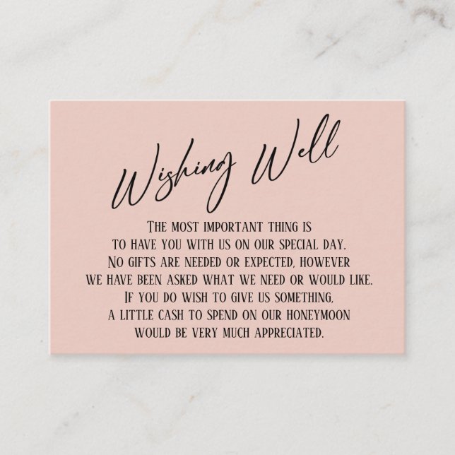 Cartão De Informações Desejo Bem Moderno Manuscrito Simples Rosa Esmaeci (Frente)