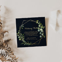 Desejo de Casamento Verde Azul Dourado Geométrico