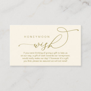 Cartão De Informações Desejo de Lua de Casamento, Presentes em Dinheiro 
