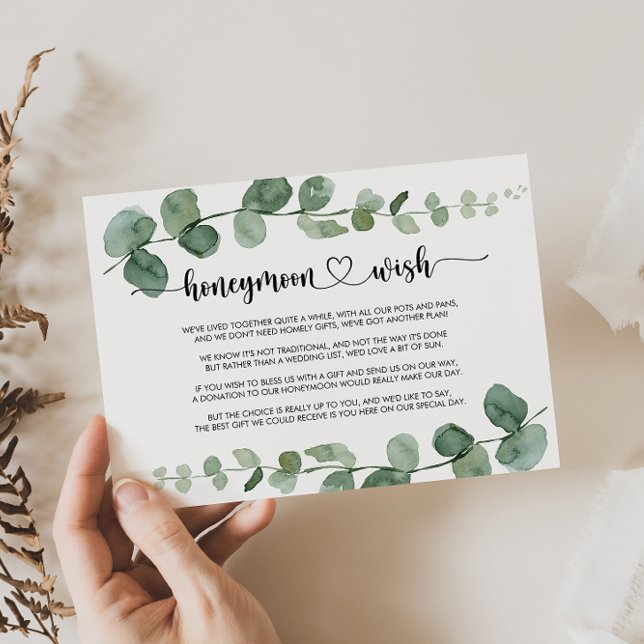 Cartão De Informações Desejo de lua de mel com eucalipto Green Delight (Criador carregado)