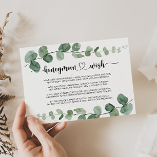 Cartão De Informações Desejo de lua de mel com mel de eucalipto Green De