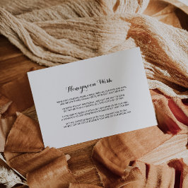 Cartão De Informações Desejo de lua de mel minimalista preto e branco