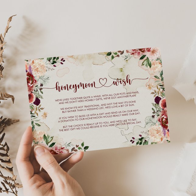 Cartão De Informações Desejo de Melação Floral de Verão Rústico com Cali (Criador carregado)