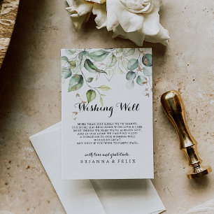 Cartão De Informações Desejo Dourado Elegante de Casamento Verde