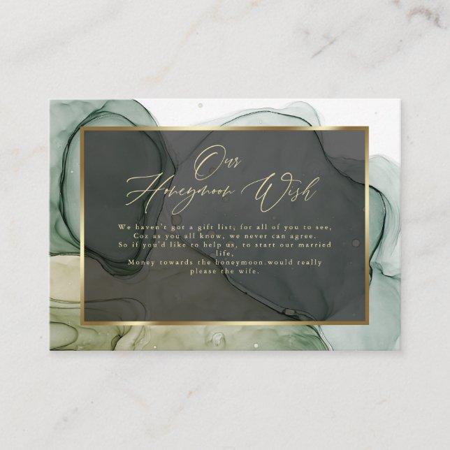 Cartão De Informações Desejo Líquido Abstrato de Ricas Verduras Terrosas (Frente)