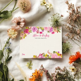 Cartão De Informações Desejos de graduação de rosas rosa boêmicas